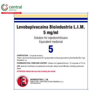 Levobupivacaina Bioindustria L.I.M 5mg/ml