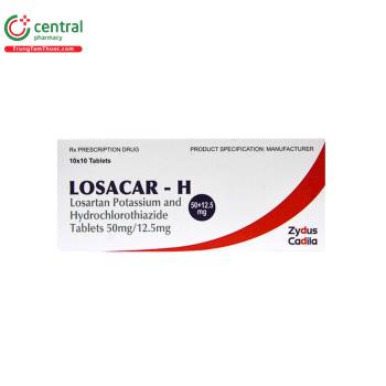 Thuốc Losacar-H 50mg/12.5mg - Thuốc kê đơn trị tăng huyết áp