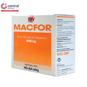 [CHÍNH HÃNG] Thuốc Macfor 3000mg - điều trị tiêu chảy cấp và mạn tính