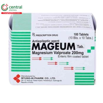 Thuốc Mageum Tab 200mg điều trị động kinh toàn thể, động kinh cục bộ