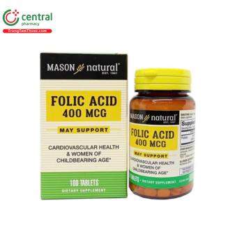 Mason Natural Folic Acid 400mcg 