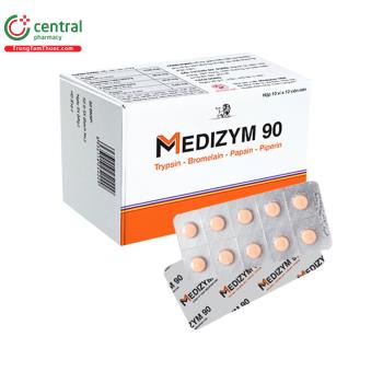 Viên uống Medizym 90 hỗ trợ giảm sưng, đau, phù nề do viêm và chấn thương