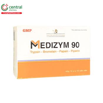 Viên uống Medizym 90 hỗ trợ giảm sưng, đau, phù nề do viêm và chấn thương