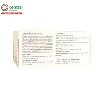 Viên uống Medizym 90 hỗ trợ giảm sưng, đau, phù nề do viêm và chấn thương