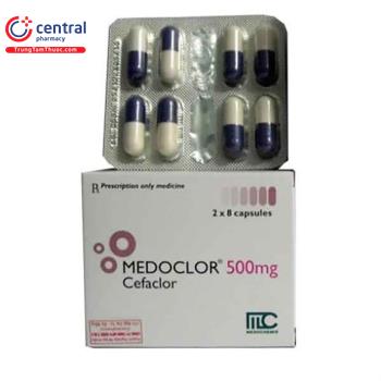 Thuốc Medoclor 500mg điều trị viêm tai giữa, viêm phổi và viêm họng