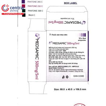 Thuốc Medsamic 500mg/5ml: Công dụng, cách dùng, lưu ý khi sử dụng