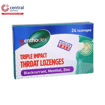 Menthodex Triple Impact Throat Lozenges Blackcurrant, Menthol, Zinc