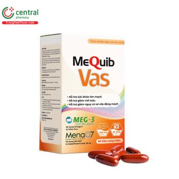 Thuốc MeQuib Vas bảo vệ tim mạch, hạn chế nguy cơ xơ vữa động mạch.
