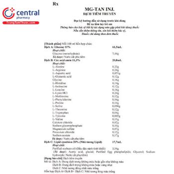 [CHÍNH HÃNG] Thuốc MG-TAN Inj. 360ml - Túi đạm truyền dinh dưỡng