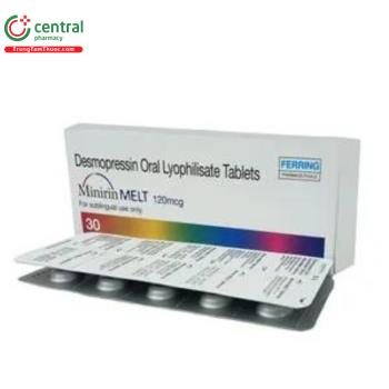 Thuốc Minirin melt oral lyophilisate 120mcg điều trị đái tháo nhạt