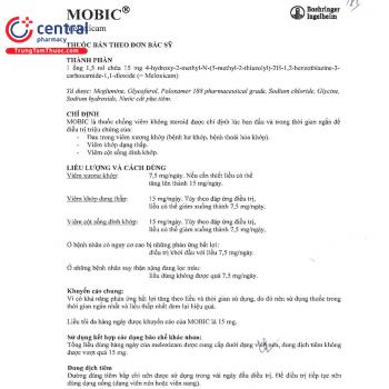 Thuốc Mobic 15mg/1.5ml điều trị viêm khớp dạng thấp, viêm xương khớp