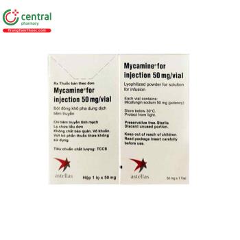 Thuốc Mycamine for injection 50mg/vial điều trị, dự phòng nấm Candida