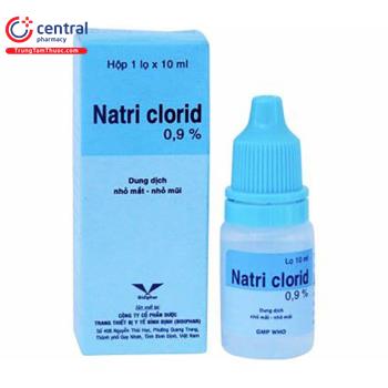 Thuốc nhỏ mắt, mũi Natri clorid 0,9% 10ml Bidiphar: tác dụng, giá bán