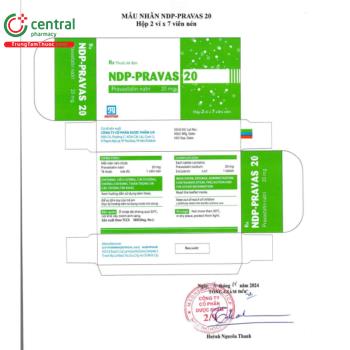 Thuốc NDP-Pravas 20mg - Điều trị bệnh rối loạn lipid máu hỗn hợp