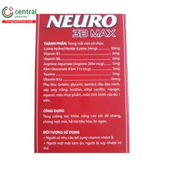 Thuốc Neuro 3B Max bổ sung vitamin, giúp tiêu hoá tốt hơn