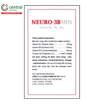 Thuốc Neuro-3Bmin tác dụng bổ sung vitamin nhóm B thiếu hụt cho cơ thể