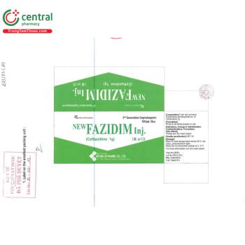 Thuốc Newfazidim Inj 1g - Điều trị tình trạng nhiễm khuẩn mức độ nặng