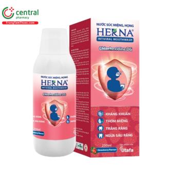 Nước súc miệng họng Herna hương dâu 250ml