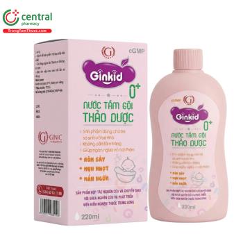 Nước tắm gội thảo dược Ginkid 0+