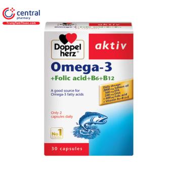 Omega-3 + Folic axit + B6 + B12 Doppelherz Aktiv 