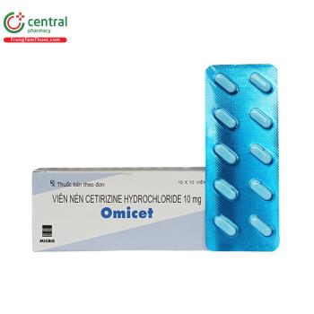 Thuốc Omicet điều trị mề đay, viêm mũi dị ứng, viêm kết mạc dị ứng
