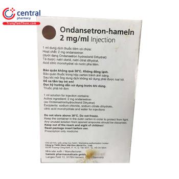 Thuốc Ondansetron-hameln 2mg/ml injection: tác dụng, liều dùng