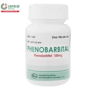 Phenobarbital 100mg Khapharco lọ 100 viên