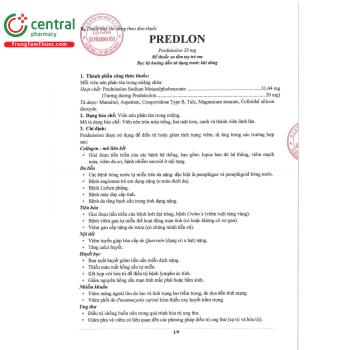 Thuốc Predlon 20mg điều trị viêm, dị ứng và các bệnh tự miễn