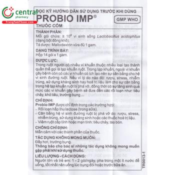 Thuốc Probio IMP Giúp cân bằng lại hệ vi sinh đường ruột giảm táo bón