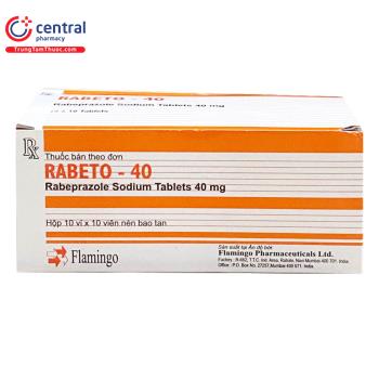 Thuốc Rabeto-40 chứa Rabeprazol điều trị trào ngược dạ dày, thực quản