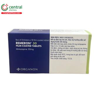 Thuốc Remeron 30mg - Thuốc chỉ định trong điều trị trầm cảm
