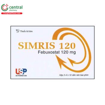Thuốc Simris 80mg điều trị kiểm soát acid uric cho người bị gút