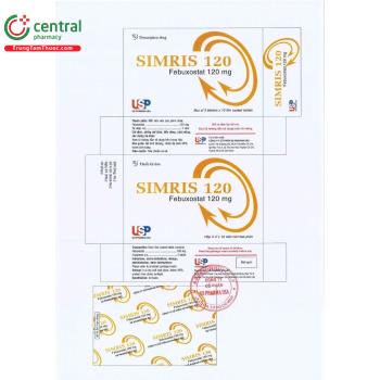 Thuốc Simris 80mg điều trị kiểm soát acid uric cho người bị gút