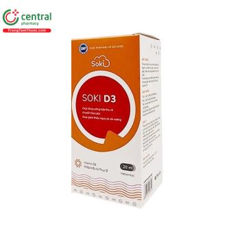 Soki D3 hỗ trợ tăng hấp thu, chuyển hóa calci, giảm nguy cơ còi xương
