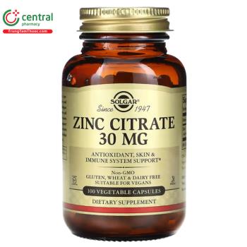 Solgar Zinc Citrate 30mg
