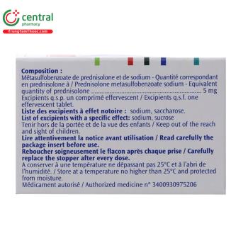 Thuốc Solupred 5mg - corticoid có tác dụng điều trị để chống viêm