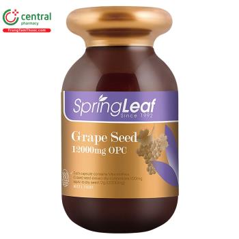 SpringLeaf Grape Seed 12000mg OPC hỗ trợ sức khỏe tim mạch, giảm oxy hóa