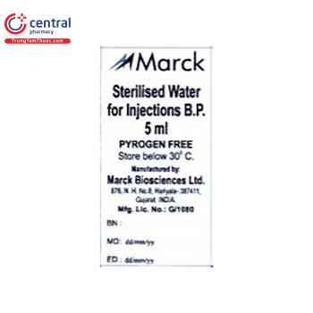 Sterilised Water For Injection BP 5ml Marck