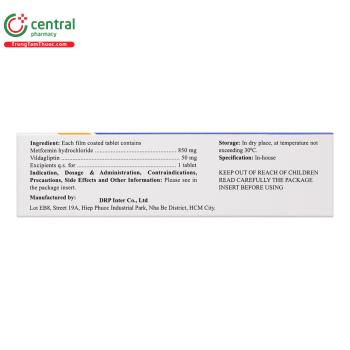 Thuốc Stilaren 850/50 điều trị cho bệnh nhân đái tháo đường tuýp 2