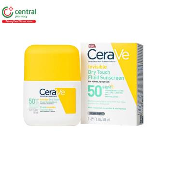 Sữa chống nắng Cerave Invisible Dry Touch Fluid Sunscreen SPF50+ PA++++ 50ml