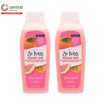 Sữa Tắm St.Ives Radiant Skin Pink Lemon & Mandarin Orange Exfoliating Body Wash