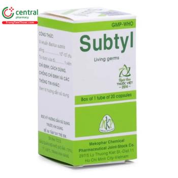 Thuốc Subtyl (viên) Chỉ định trị tiêu chảy, viêm ruột cấp và mạn tính