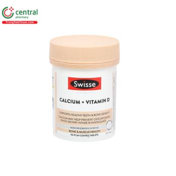 Swisse Ultiboost Calcium + Vitamin D chai 90 viên
