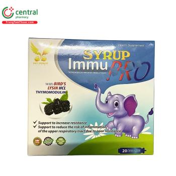 Syrup Immu Pro - Hỗ trợ giảm nguy cơ mắc bệnh do viêm đường hô hấp