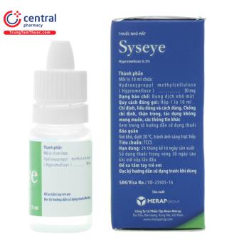 Thuốc nhỏ mắt Syseye điều trị kích ứng mắt, khô mắt do viêm giác mạc
