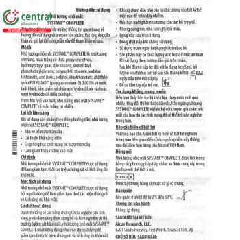 Thuốc nhỏ mắt Systane Complete làm giảm rát, kích ứng do khô mắt