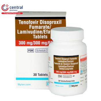Tenofovir Disoproxil Fumarate/Lamivudine/Efavirenz Tablets 300mg/300mg/600mg Mylan