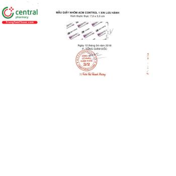 Thuốc ACM Control 1 điều trị huyết khối tĩnh mạch sâu, nghẽn mạch phổi