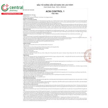 Thuốc ACM Control 1 điều trị huyết khối tĩnh mạch sâu, nghẽn mạch phổi