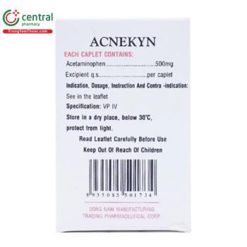Thuốc Acnekyn 500mg - Giảm đau và hạ sốt từ mức độ nhẹ đến trung bình